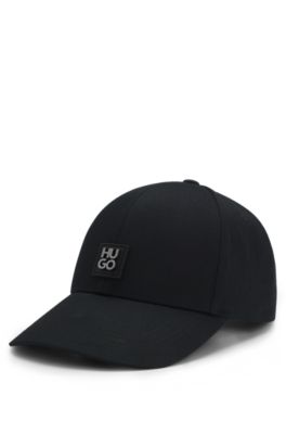 Gorra de sarga de algod&oacute;n con logo apilado, Negro