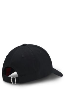 Gorra de sarga de algod&oacute;n con logo apilado, Negro