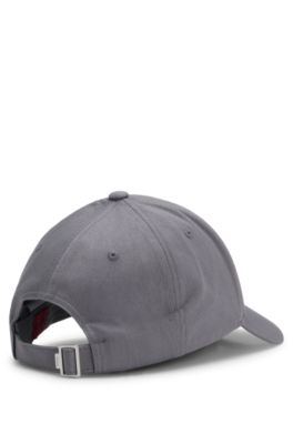 Cotton-twill cap with stacked logo, Dark Grey