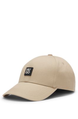 Cotton-twill cap with stacked logo, Beige