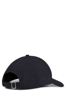 Cotton-twill cap with raw-edge logo, Black