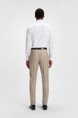 Chemise Slim en tissu stretch performant confectionn&eacute; en Italie, Blanc