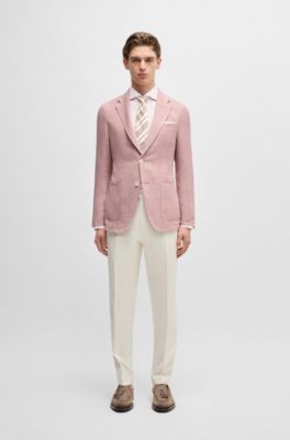 Chemise Slim en coton italien, Rose fonc&eacute;