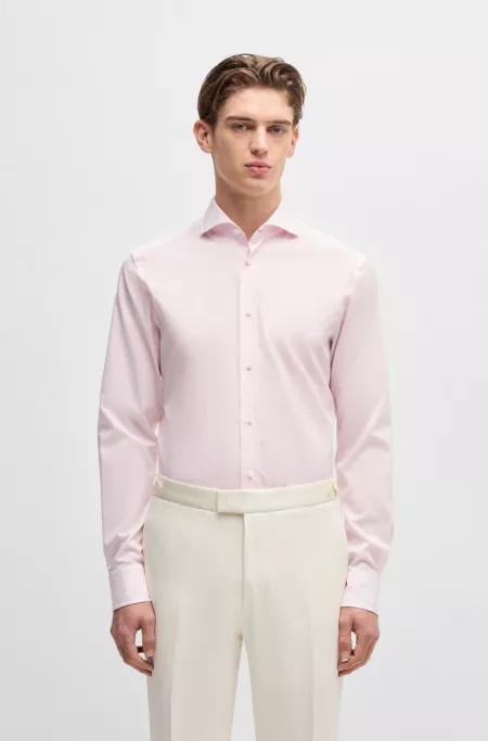 Slim-fit shirt in Italian-made cotton