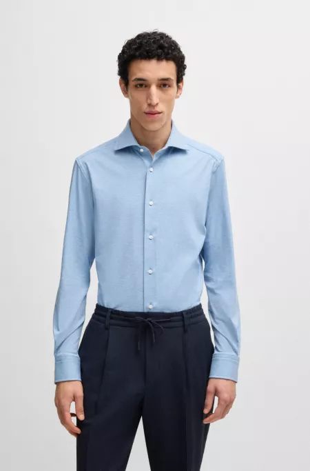 Slim-fit shirt in Italian-made cotton