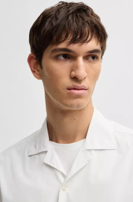 Relaxed-fit shirt in Italian-made cotton poplin