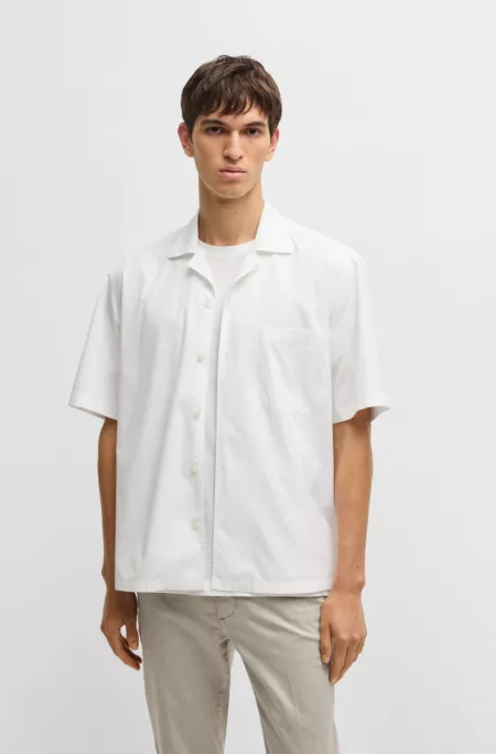 Relaxed-fit shirt in Italian-made cotton poplin