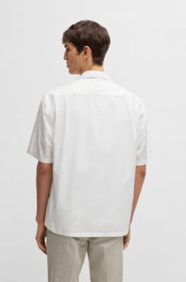 Chemise Relaxed en popeline de coton italien, Blanc