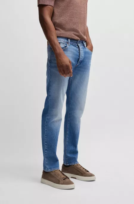 Classic-fit jeans in blue comfort-stretch denim