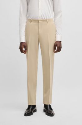 Three-piece slim-fit suit in mohair-look dobby, Light Beige