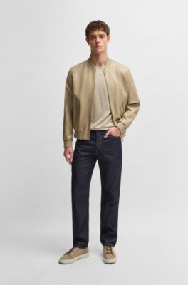 BOSS x ASTON MARTIN regular-fit jeans with carbon-fiber yarn, Dark Blue