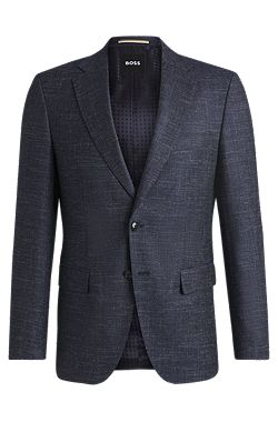 Slim-fit suit jacket in patterned stretch fabric