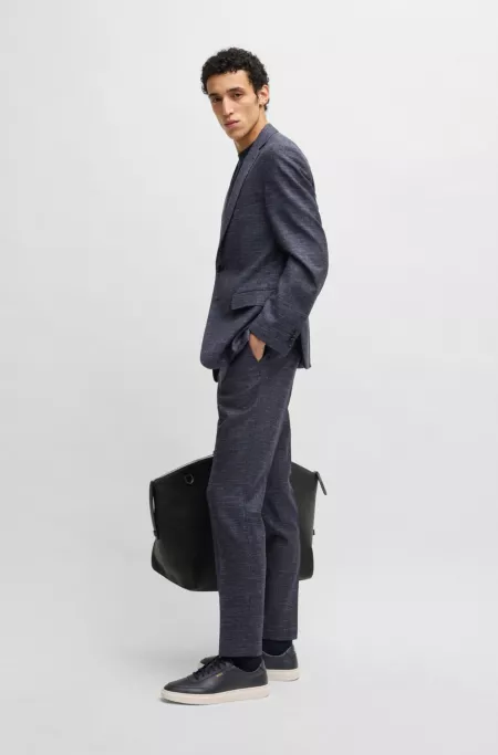 Slim-fit suit jacket in patterned stretch fabric