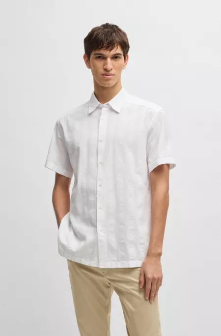 Relaxed-fit shirt in striped cotton