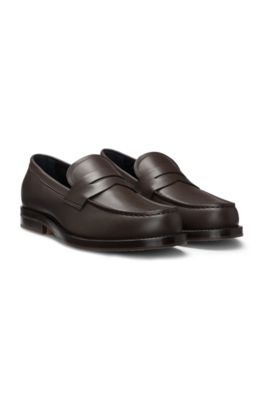 Mocassins Dressletic en cuir souple, Marron fonc&eacute;