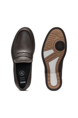 Mocasines Dressletic en piel suave, Marr&oacute;n oscuro