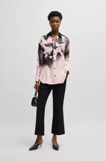 Tailored blouse with floral print