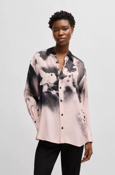 Tailored blouse with floral print