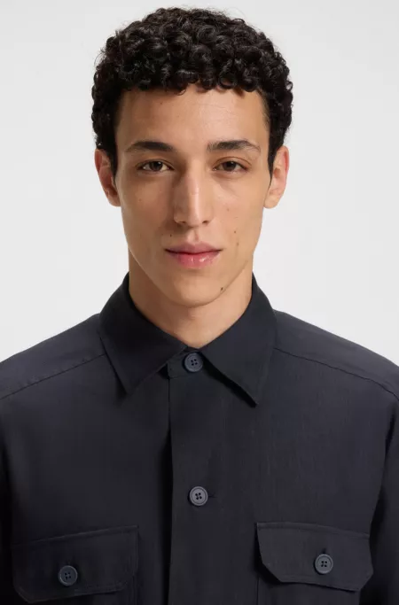 Relaxed-fit shirt in an Italian-made linen blend