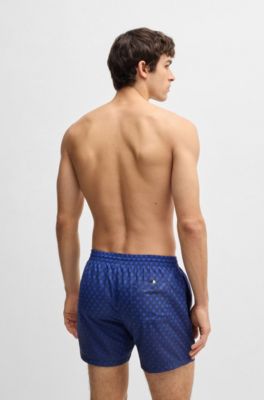 Ba&ntilde;ador estampado con detalle de logo, Azul oscuro