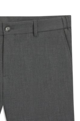 Slim-fit trousers in micro-patterned stretch fabric, Grey