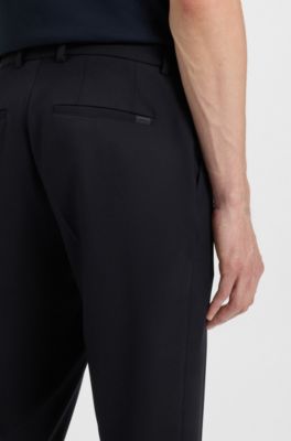 Pantalones slim fit de tejido el&aacute;stico microestampado, Azul oscuro