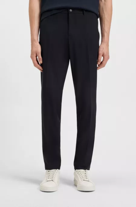 Slim-fit trousers in micro-patterned stretch fabric