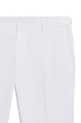 Pantalones formales en c&oacute;modo algod&oacute;n el&aacute;stico, Blanco