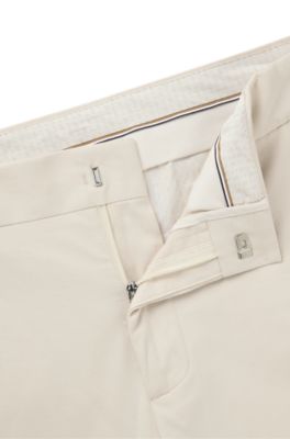 Pantalones formales en c&oacute;modo algod&oacute;n el&aacute;stico, Blanco