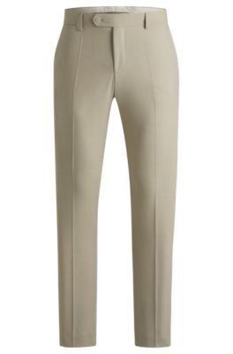 Formal trousers in washable super-flex fabric, Light Beige