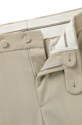 Formal trousers in washable super-flex fabric, Light Beige