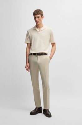 Formal trousers in washable super-flex fabric, Light Beige