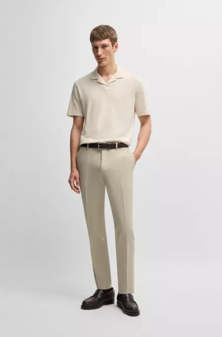 Formal trousers in washable super-flex fabric