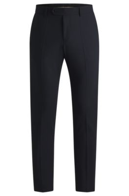 Formal trousers in washable super-flex fabric, Dark Blue