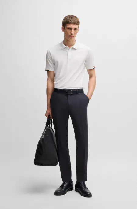 Formal trousers in washable super-flex fabric