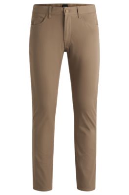 Delaware slim-fit trousers in performance-stretch fabric, Light Beige