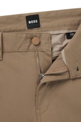 Delaware slim-fit trousers in performance-stretch fabric, Light Beige