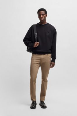 Delaware slim-fit trousers in performance-stretch fabric, Light Beige