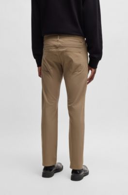 Delaware slim-fit trousers in performance-stretch fabric, Light Beige