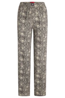 HUGO - Drawstring pajama bottoms in stretch fabric with