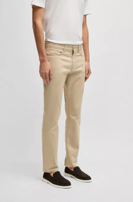Delaware slim-fit trousers in stretch satin
