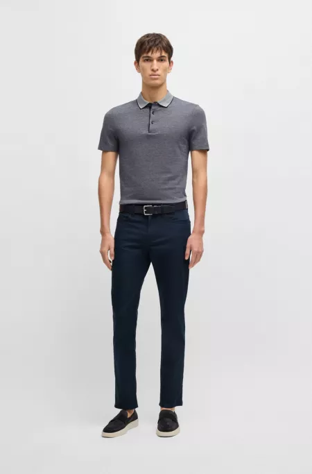 Delaware slim-fit trousers in stretch satin