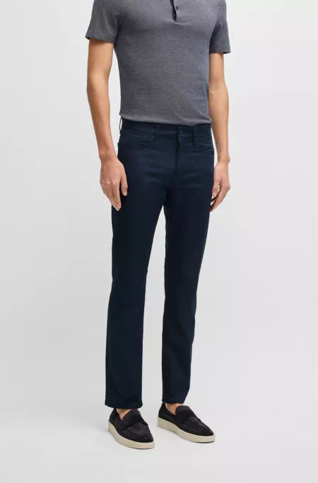 Delaware slim-fit trousers in stretch satin