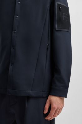 Relaxed-fit overshirt in water-repellent stretch fabric, Dark Blue