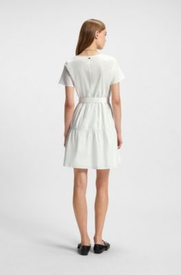 Robe cache-c&oelig;ur en coton, Blanc