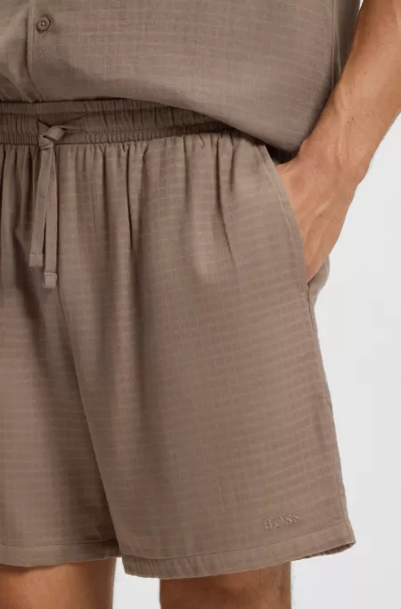 Swim shorts in cotton muslin