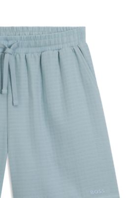 Swim shorts in cotton muslin, Light Blue