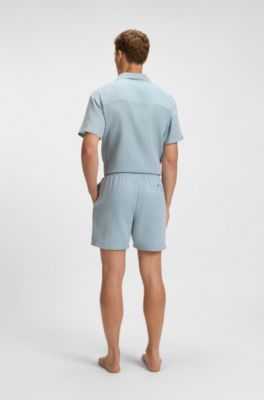 Ba&ntilde;ador en muselina de algod&oacute;n, Celeste