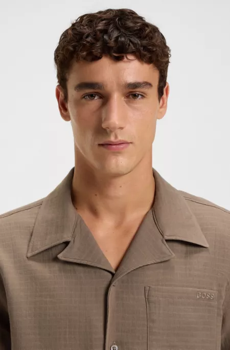 Regular-fit beach shirt in cotton muslin