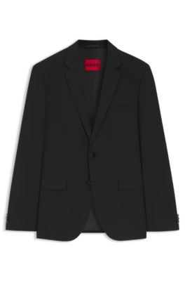 Blazer extra slim fit en mezcla de lana, Negro